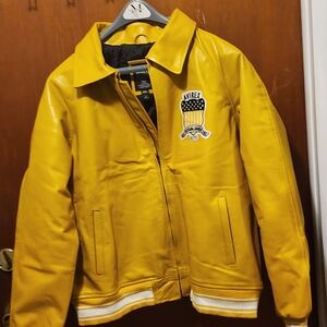 Avirex Inspired Timberland Custom Leather Golden Yellow Jacket
